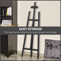 Homcom sevalet Pictura Studio – Lemn Negru, Reglabil Profesional(m-5)