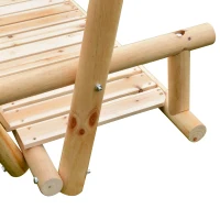 Outsunny Dondolo da Giardino in Legno di Abete Naturale a Doghe(m-8)