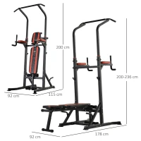 HOMCOM aparat pentru sport 92x178x200-236 cm, rosu(m-3)