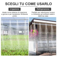 Outsunny Kit Nebulizator de Gradina cu 11 duze din alama si 6 tuburi PP, Negre(m-7)