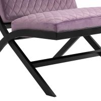 Homcom Fotoliu Captusit din Otel si Poliester Efect Matlasat Design Modern Mov si Negru(m-6)