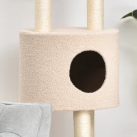 PawHut Ansamblu pentru pisici multi-activitate cusca minge suspendata moale Bej(m-8)