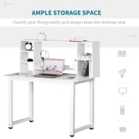 HomCom birou cu rafturi, lemn, 120x60x125 cm, alb(m-5)