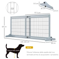 Pawhut Bariera Extensibila Caini – Lemn & Otel pentru Interior(m-3)