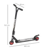 HOMCOM Trotineta pentru Adulti din Aluminiu cu Maner Ergonomic Neagra(m-3)