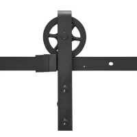 HOMCOM set accesorii sina pentru usi glisante, negru(m-12)