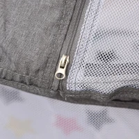 HOMCOM Box patut transoportabil si pliant pentru nou-nascuti cu acoperis si jucarii culoare gri(m-9)