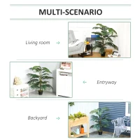 Outsunny planta decorativa plastic, 20 frunze, 140cm, verde(m-5)