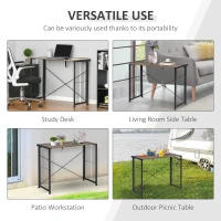 HOMCOM Birou Pliabil Stil Industrial pentru Casa si Birou 90x45x74cm(m-7)