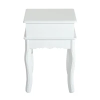 HOMCOM Noptiera cu Sertar in Lemn Alb, 40 x 30 x 60cm(m-11)