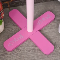 HOMCOM Suport pentru haine pentru copii design coroană bază formă X 8 cârlige roz(m-6)