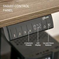 Vinsetto Birou Reglabil cu 4 nivele de Inaltime Design Anti-coliziune din Metal si Lemn(m-5)