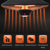 Outsunny Lampa Incalzire cu Lumini LED Putere 1000/2000W si Telecomanda(m-5)