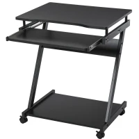 HOMCOM birou cu suport pentru PC si tastatura, negru(m-4)