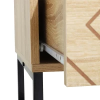 HOMCOM Comodă design stil industrial din Natual Wood și metal negru(m-9)