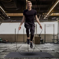 HOMCOM Covor Puzzle in EVA pentru Casa si Sala Nealunecoasa 8 Bucati cu Margini,Negru 63.5x63.5x2cm(m-2)