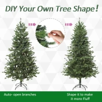 HOMCOM 210cm Brad de Craciun, Pin artificial cu ramuri 934 baza pliabila si detasabila(m-7)