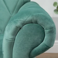HOMCOM Canapea 2 locuri captusita invelita spuma de cauciuc picioare din lemn verde(m-8)
