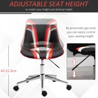 HOMCOM Scaun de Birou Pivotant si Reglabil Stil Gaming, din Piele Ecologica(m-5)