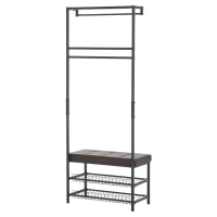 HomCom Banca Vestiar in Metal captusita, Maro, 72.5x35x180cm(m-3)