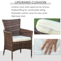 Outsunny Set Mobilier de Exterior cu 1 Masa si 6 Scaune de Gradina din PE Rattan(m-7)