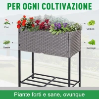 Outsunny vas de flori, cu raft, 70x30x72cm, gri(m-7)