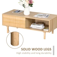 HOMCOM Masuta de sufragerie Stil nordic, cu Usa si Compartiment deschis Culoare Lemn(m-6)