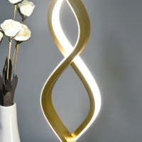 HomCom lampa de masa, cu lumina LED, Ф12.5x45cm, aurie(m-7)