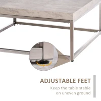 HOMCOM Masuţa pentru cafea cu Efect ciment Stil Industrial Modern Otel si MDF(m-5)