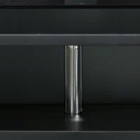HOMCOM Mobilier TV Modern cu 2 Rafturi, Gauri cablu si 2 Dulapioare in PAL 105x40x55cm Negru-Maro(m-7)