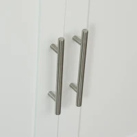 Homcom Carut Bucatarie Alb – Bufet Mobil 107×48×89 cm, Economisire Spatiu(m-8)