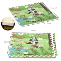 HOMCOM Covoras Puzzle 24 Piese Impermeabil Antiderapant din EVA acopera 9㎡(m-3)