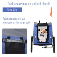 Remorcă de bicicletă PawHut 50cm, impermeabilă, gri albastru(m-4)