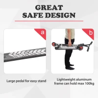 HOMCOM Trotineta pentru Adulti din Aluminiu cu Maner Ergonomic Neagra(m-4)