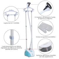 HomCom Fier de Calcat cu Vapor Vertical 2L 1800W Tija Telescop Refractor(m-5)