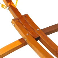 Outsunny Hamac in Tesatura in Dungi Colorat cu Suport in Lemn, 3.15x1x1.1m(m-9)