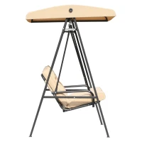 Outsunny Balansoar de Gradina cu 2 locuri, Acoperis reglabil si Structura din otel, 138 x 106 x 174cm(m-13)