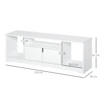 Mobilier Suport TV HOMCOM Pana la 42 inchi cu Dulapior si Etajere Deschise, din Lemn, 120x30x41cm(m-3)