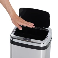 HomCom cos de gunoi patrat, din inox, cu senzor automat, 50L(m-4)