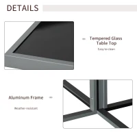 Outsunny Set cu Masa 4 Scaune şi 4 Taburete de Gradina din Aluminiu Gri(m-7)