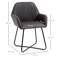 Homcom Set 2 Scaune 60×56,5×85 cm – Piele Sintetica Maro, Design Modern(m-3)