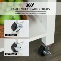 Homcom Carut Bucatarie Alb – Bufet Mobil 107×48×89 cm, Economisire Spatiu(m-6)