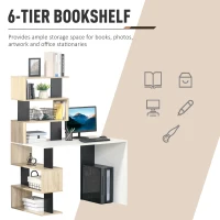 Homcom Birou Biblioteca Multicolor Modern Birou(m-4)