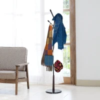 Homcom Cuier Pom cu Frunze 185cm,Negru(m-2)