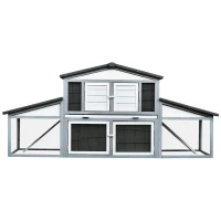 PawHut Cusca pentru iepuri pentru Exterior din Lemn pentru 2-3 Iepuri sau Rozatoare Alba(m-4)