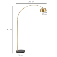 HOMCOM lampa de podea cu abajur, 30x100x167cm, aurie(m-3)