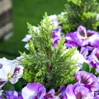 Outsunny ghiveci flori artificiale de Phalaenopsis, 26x26x45cm(m-10)