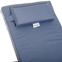 Outsunny Set 2 Sezlonguri si 1 Masuta de Gradina in Poli ratan Gri cu Saltea Captusita si Roti(m-10)