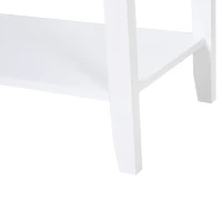 HOMCOM Masa Consola cu 3 Sertare pentru Intrare si Living din lemn de pin, 100x30.5x80cm Culoarea Alba(m-10)