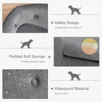 PawHut Culcus pentru Caini de Talie Mica, Canapeluta pentru Caini de Interior cu Perna Lavabila, 70x47x30cm - Gri Antracit(m-6)